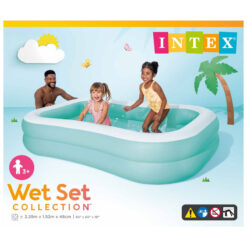 Intex 2.29 x 1.52m Inflatable Swimming Pool Rectangle Blue