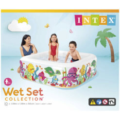 Intex 159 x 159cm Inflatable Swimming Pool Square Sealife