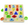 Viga Block Puzzle Numbers & Shapes Wood Toy