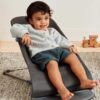 BabyBjorn Baby Bouncer Bliss Woven Classic Quilt Anthracite - Image 5