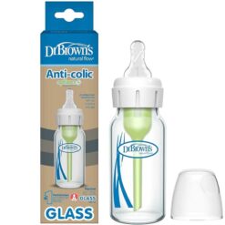 Dr Brown's 120ml Glass Anti Colic Options+ Narrow Baby Bottle