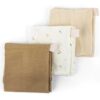 Doomoo Lovely Set Of 3 Muslin Cloths Sweety Cream