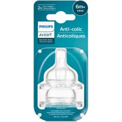 Avent 6m+ 2x Fast Flow 4 Teats Nipples Classic+ Anti Colic