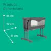 Bebe Confort 0m+ Amara Foldable Baby Next2Me Tinted Graphite - Image 10