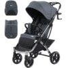 Kidilo 4 in 1 Taurus Stroller With Maternity Bag, Mosquito Net & Footmuff Dark Grey