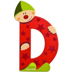 Janod 1x Wood Clown Alphabet Letter D