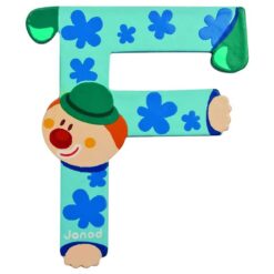 Janod 1x Wood Clown Alphabet Letter F