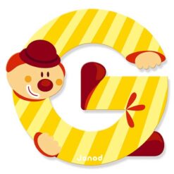 Janod 1x Wood Clown Alphabet Letter G
