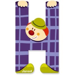 Janod 1x Wood Clown Alphabet Letter H