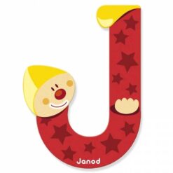 Janod 1x Wood Clown Alphabet Letter J
