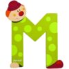 Janod 1x Wood Clown Alphabet Letter M