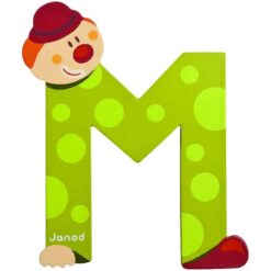 Janod 1x Wood Clown Alphabet Letter M