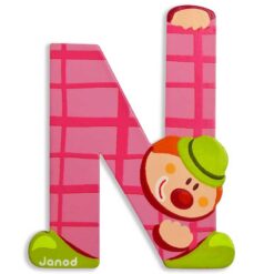 Janod 1x Wood Clown Alphabet Letter N