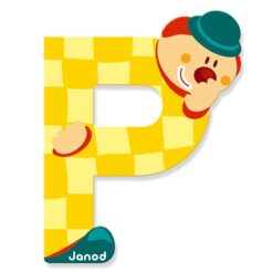 Janod 1x Wood Clown Alphabet Letter P