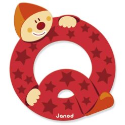 Janod 1x Wood Clown Alphabet Letter Q