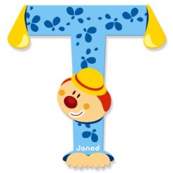 Janod 1x Wood Clown Alphabet Letter T