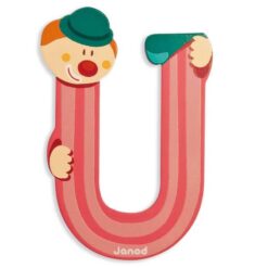 Janod 1x Wood Clown Alphabet Letter U