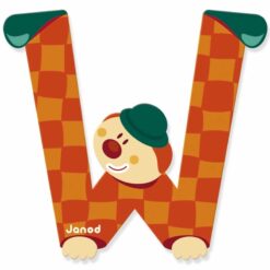 Janod 1x Wood Clown Alphabet Letter W