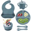 Complete Baby Silicone Suction Meal Set Blue