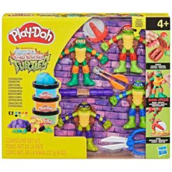 Play Doh Nina Turtles Creations Figurines & Pack Of 8x Play Dough Containers