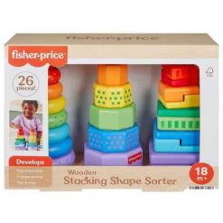 FisherPrice Wooden Stacking Shaper Sorter Wood Toy