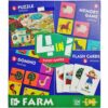 4 in 1 Funny Board Games Farm Puzzle, Domino, Flash Cards & Memory Game