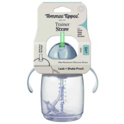 Tommee Tippee 6m+ 240ml Trainer Straw Water Bottle Blue