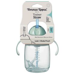 Tommee Tippee 6m+ 240ml Trainer Straw Water Bottle Green