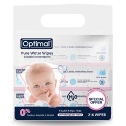 Alternative view of Optimal 216x Fragrance Free Pure Water Pack Of 3x Wet Wipes