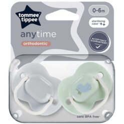 Tommee Tippee 0-6m Anytime Orthodontic Soothers Pacifiers Blue