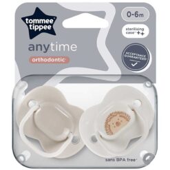 Tommee Tippee 0-6m Anytime Orthodontic Soothers Pacifiers Grey