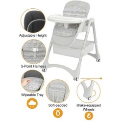 Alternative view of Kidilo Newborn High Chair Grey