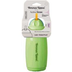 Tommee Tippee 12m+ 266ml Active Straw Water Bottle Green
