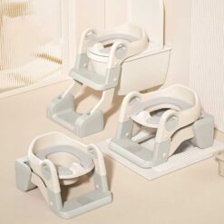 Alternative view of 2 in 1 Potty & Folding Baby Toilet Seat Reducer With Ladder Grey
