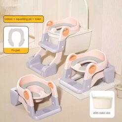 Alternative view of 2 in 1 Potty & Folding Baby Toilet Seat Reducer With Ladder Pink