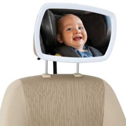 Asalvo Baby 360 Degree Rearview Car Mirror With LED Light Grey