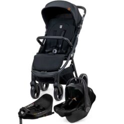 Asalvo Kibu Baby Stroller, Car Seat & Base Black