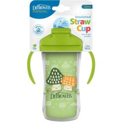 Dr Brown's 12m+ 300ml Spill Proof Insulated Straw Cup Green