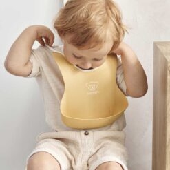Alternative view of BabyBjorn 4m+ Pack of 2x Baby Bibs Powder Green/Yellow