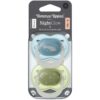 Tommee Tippee 0-6m NightGlow Silicone Soother Green