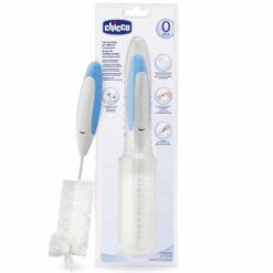Chicco 0m+ 3 in 1 Baby Bottle Cleaning Brush Set Blue