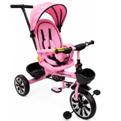Trendy 4 in 1 Tricycle With 360 Deg Rotating Seat Pink