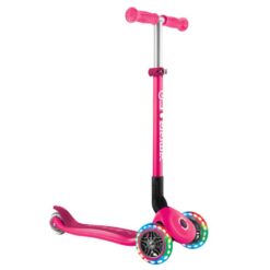 Globber Primo Foldable Lights Scooter Fuchsia Pink