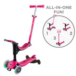 Alternative view of Globber 3 in 1 Go Up Sporty Lights 360 Scooter Fuchsia Pink