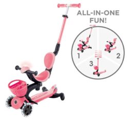 Alternative view of Globber 3 in 1 Go Up Baby Lights 360 Foldable Scooter Coral Pink