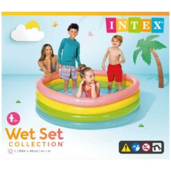 Intex 1.68 x 46cm Round Inflatable Swimming Pool Rainbow