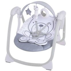 Mastela Deluxe Portable Baby Swing Teddy Bear Light Grey