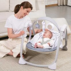 Alternative view of Mastela Deluxe Portable Baby Swing Teddy Bear Light Grey