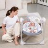 Mastela Deluxe Portable Baby Swing Teddy Bear Light Grey - Image 3