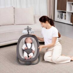 Alternative view of Mastela Fold Up Baby Rocker Elephant Dark Grey